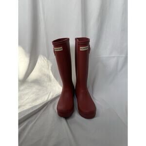 Hunter Original Tall Women's Rain Boots Matte Red Buckle US 5 EU 36